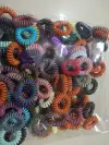 Wristband telephone line, large bright silver high-elasticity telephone line, hair band, simple and durable, high-elasticity hair tie, hair accessory details Picture